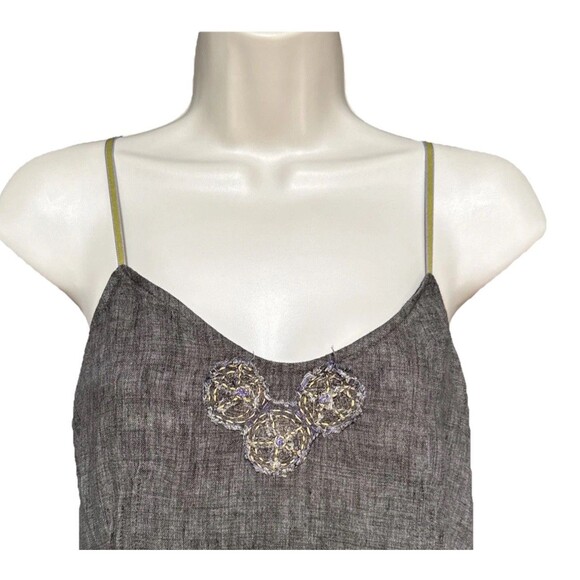 Anna Thomas Size 8 100% Linen Brown Sleeveless Dress Knee Length Belted - Picture 7 of 9